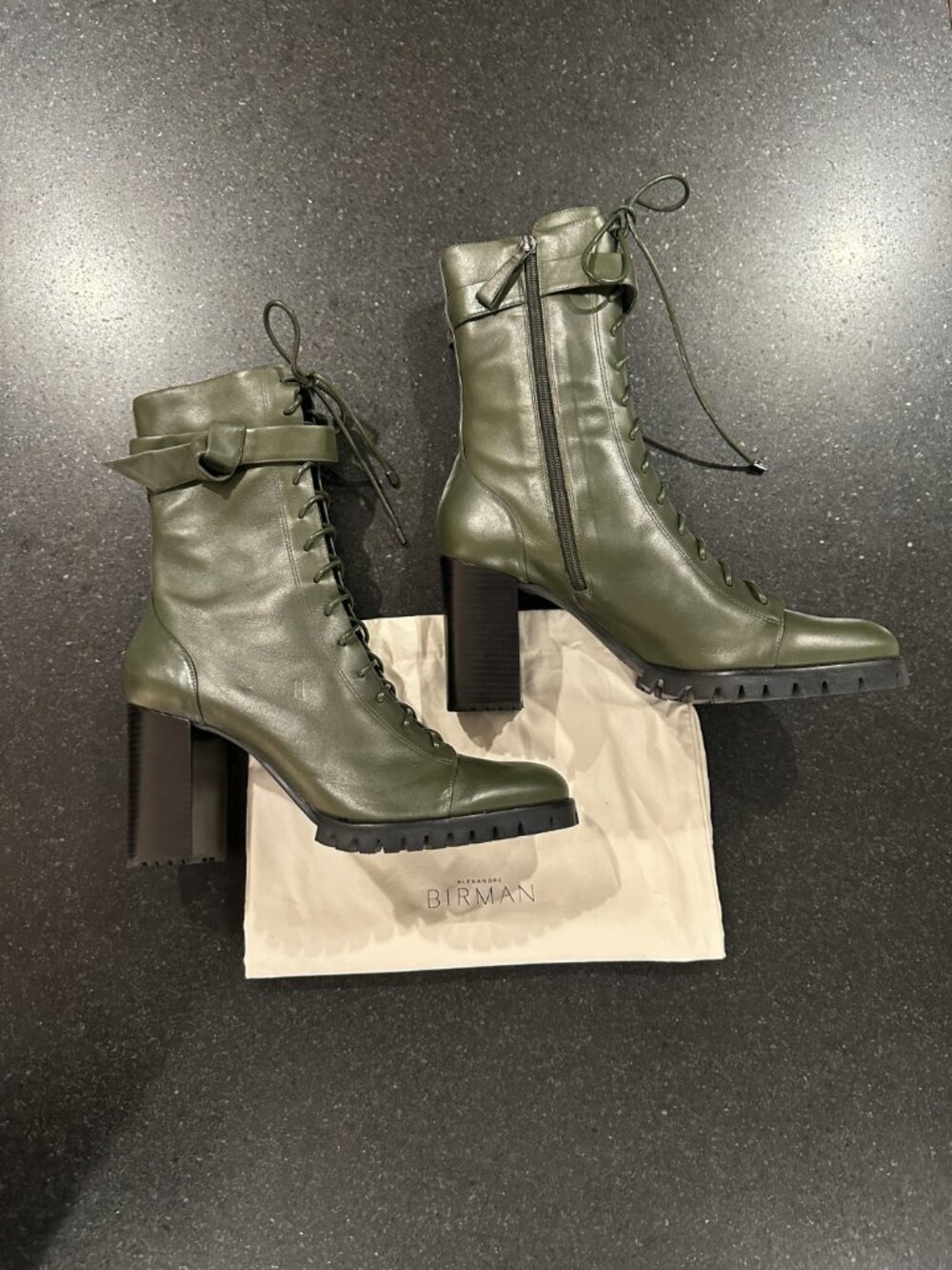 Alexandre Birman | Evelyn 85 Waterproof Leather Boots | Moss Green | EU 42 - Picture 8 of 12